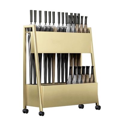 Umbrella Stand Racks Modern Commercial Iron Umbrella Holder, Hotel 4S Shop, Shopping mall, School Indoor Big Smelting Umbrella Stand, for 20-45 Umbrella (Color : Gold, Size : 48x26x58cm)