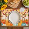 Kitchen Placemat Set 18x12 Inches,Placemats Set of 4,Thanksgiving Harvest Pumpkin Autumn Maple Leaves Table Mats for Home Kitchen Restaurant Thanksgiving Day Party Decoration,Washable view 2