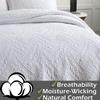 Brandream White Quilts Queen Size Quilt Set Cotton Luxury Matelasse Coverlet Set Modern Farmhouse Quilted Comforter Set 3-Piece view 3