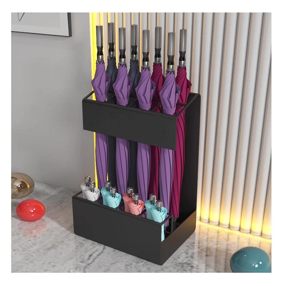 Umbrella Stand Racks Indoor Metal Umbrella Holder, Modern Umbrella Basket at Home Office Cafe Hallway Entrance, 40x30x60cm (Color : Black)