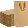 WUWEOT 36 Pack Double Wine Paper Bag, Wine Bottle Bags Bulk Reusable Gift Tote Bag, Kraft Paper Shopping Bags with Handles for Birthday Wedding Christmas Dinner Party view 1