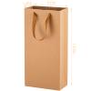 WUWEOT 36 Pack Double Wine Paper Bag, Wine Bottle Bags Bulk Reusable Gift Tote Bag, Kraft Paper Shopping Bags with Handles for Birthday Wedding Christmas Dinner Party view 2
