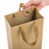 WUWEOT 36 Pack Double Wine Paper Bag, Wine Bottle Bags Bulk Reusable Gift Tote Bag, Kraft Paper Shopping Bags with Handles for Birthday Wedding Christmas Dinner Party view 4