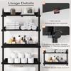 ALLZONE 4 Tier Over The Toilet Storage, Adjustable Wood Over Toilet Bathroom Organizer, Freestanding Shelves, Fit Most Showers Over The Toilet Shelf, 92 to 116 Inch Tall, Black view 3