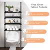 ALLZONE 4 Tier Over The Toilet Storage, Adjustable Wood Over Toilet Bathroom Organizer, Freestanding Shelves, Fit Most Showers Over The Toilet Shelf, 92 to 116 Inch Tall, Black view 4