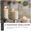 4PCS Candle Holder Sleeve, Open Ended Glass Bottomless Cylindrical Glass Lamp Shade Candle Jar Domes Chimney Tube Cover Cylinder Vase for Wedding Centerpieces Party 7 * 15cm view 3