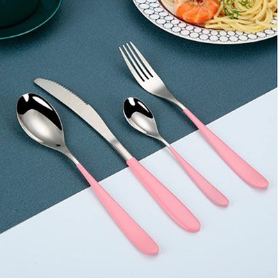 16 Piece Silverware Set for 4 Durable 18/10 Stainless Steel Pink Flatware Set for Hotel Restaurant Home Kitchen Dishwasher Safe