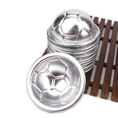10pcs 7 8 9cm Diameter Half Ball Football Soccer Aluminium Metal Cake Moulds Mousse Cheese Mold Jelly Pudding Molds DIY Bakeware (10pcs 7cm)