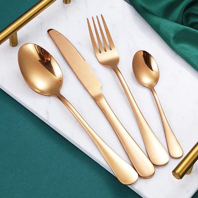 16 Piece Silverware Set for 4 Stainless Steel Rose Gold Flatware Sets Include Knife Fork Spoon Teaspoon Home Kitchen Cutlery Utensil Mirror Polished