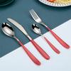 16 Piece Silverware Set for 4 Durable 18/10 Stainless Steel Red Flatware Set for Hotel Restaurant Home Kitchen Dishwasher Safe view 1