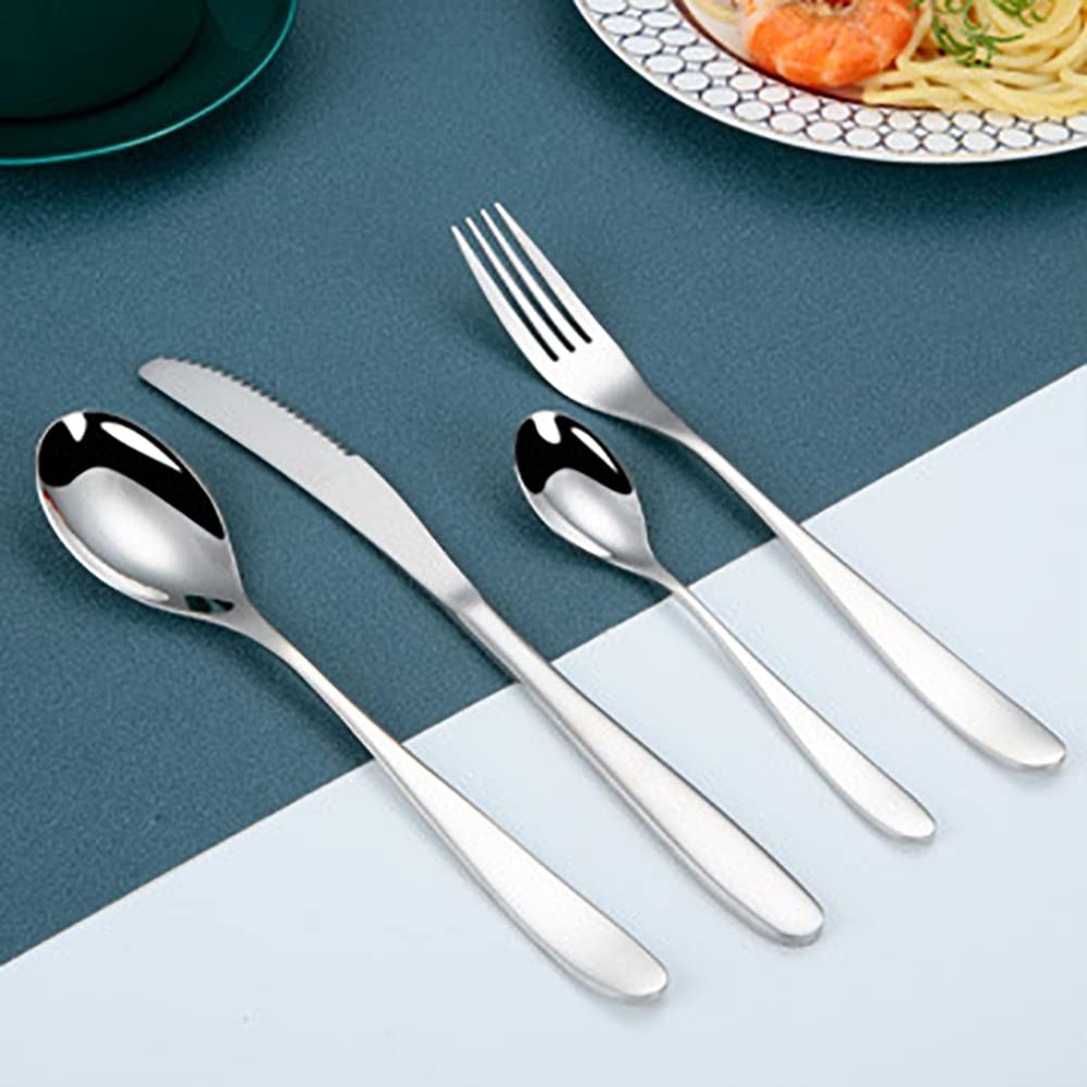 16 Piece Silverware Set for 4 Mirror Polished Durable 18/10 Stainless Steel Flatware Set for Hotel Restaurant Home Kitchen Dishwasher Safe