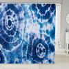 Feelyou Tie Dye Shower Curtain for Kids Boho Hippie Bathroom Shower Curtain Set Trippy Tie Dyed Bath Curtain Decor Bohemian Gypsy Psychedelic Blue Kids Bathroom Accessories 72"x78" view 1