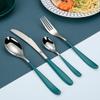 16 Piece Silverware Set for 4 Durable 18/10 Stainless Steel Green Flatware Set for Hotel Restaurant Home Kitchen Dishwasher Safe view 1