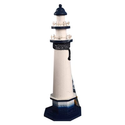 LIFKOME Nautical Lighthouse Decor Unique Wooden Tabletop Ornament Coastal Style Desktop Decoration for Home Office Boys and Girls Room Mediterranean-Inspired Accent