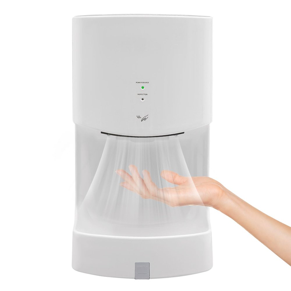 1000W Commercial Hand Dryer for Bathroom, Warm/Cold Winds,Automatic Jet Hand Dryer with Drain Tank, ABS Automatic Infrared Sensor Air Wiper Compact Hand Dryer Machine for Offices, Homes, Schools