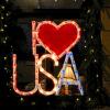 GLOWNOVA 50L Lighted Red, White and Blue Patriotic Window Silhouette Decoration Independence Day Sculpture: I Love USA view 4