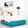 100% Cotton 600 Thread Count Dust Ruffled Classic Tailored Styling Pleated Bed Skirt, 1 Piece Box Pleated Bed Skirt 12" Drop Length (Queen Size, Teal) view 2