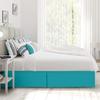 100% Cotton 600 Thread Count Dust Ruffled Classic Tailored Styling Pleated Bed Skirt, 1 Piece Box Pleated Bed Skirt 12" Drop Length (Queen Size, Teal) view 4