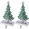 Christmas Tree Stocking Holders for Mantle,Christmas Stocking Holders for Fireplace Weighted Hooks Hanger Farmhouse Christmas Tree Stockings Hanger for Christmas Decoration (Tree 2 Pack) view 1