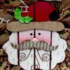 Adorable Wood Santa with Metal Whiskers Deco Mesh Christmas Wreath. Available in 24 inch and 28 inch diameters. view 2