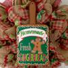 Homemade Fresh Gingerbread Christmas Wreath Handmade Deco Mesh. Available in 24 inch and 28 inch diameters view 2
