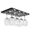 4 slots Hanging Wine Glass Rack, Stainless steel Under Cabinet Stemware Rack, Wine Glasses Holder glass cup Storage Hanger, for Kitchen, Bar, Restaurant view 1