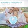 SEWACC Wedding Ring Pillow Bridal lace Ring Pillow Bearer Holder Cushion Bearer Romantic Lace Crystal view 2