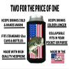 Rogue River Tactical USA Flag Bass Fishing Collapsible Can Bottle Beverage Cooler Sleeves 2 Pack United States of America Fishing view 2