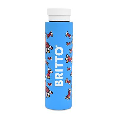 BRITTO Insulated Water Bottle - 25oz Leak Proof Stainless Steel Flask, Thermal Sports Cup, Food Grade Quality, BPA-Free, Vacuum Insulation for 24-Hour Cold & 12-Hour Hot - Flying Hearts Design