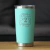 Bevvee Cheers to 2 Years - Insulated Coffee Tumbler Cup with Sliding Lid - Stainless Steel Insulated Mug - Gift for 2nd Anniversary - Teal view 2