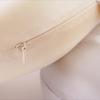 100% Mulberry Silk Neck Pillow for Travel 22 Momme Real Silk Travel Pillow for Pain Relief Sleeping,Silk Airplane Pillow, Anti Wrinkle Travel Pillow Made in USA (Champagne) view 3