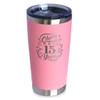 Bevvee Cheers to 15 Years - Insulated Coffee Tumbler Cup with Sliding Lid - Stainless Steel Insulated Mug - Gift for 15th Anniversary - Pink view 1