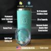 Bevvee Cheers to 3 Years - Insulated Coffee Tumbler Cup with Sliding Lid - Stainless Steel Insulated Mug - Gift for 3rd Anniversary - Teal view 4