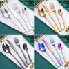 48 Piece Silverware Set for 12 Stainless Steel Colour Flatware Sets Include Knife Fork Spoon Teaspoon Home Kitchen Cutlery Utensil Mirror Polished view 4