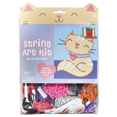 Multicolor Cat String Art Kit (Includes: Foam Board (8.75" x 7.25"), String, Plastic Pegs) - Adorable Design, Perfect DIY Home Decor or Gift For Birthday Parties, Events, & Celebrations