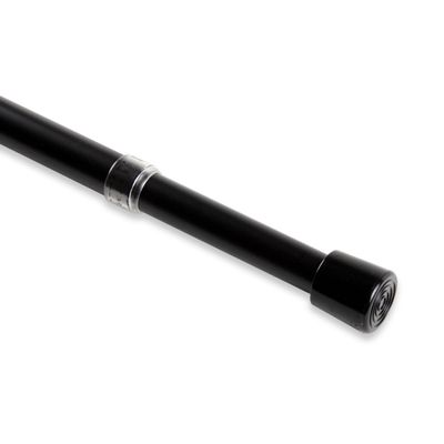 4 Set: Rod Desyne 3/4" Round Spring Tension Rod 48"-84", Black, 48-84"