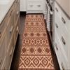 Custom Length, Non Slip Southwest Native American Pattern Carpet Runner Rug Mat for Entry Hallway Kitchen Laundry, 26 inch x 40 feet, Brown view 3