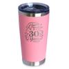Bevvee Cheers to 30 Years - Insulated Coffee Tumbler Cup with Sliding Lid - Stainless Steel Insulated Mug - Gift for 30th Anniversary - Pink view 1