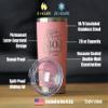 Bevvee Cheers to 30 Years - Insulated Coffee Tumbler Cup with Sliding Lid - Stainless Steel Insulated Mug - Gift for 30th Anniversary - Pink view 4