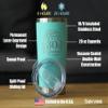Bevvee Cheers to 30 Years - Insulated Coffee Tumbler Cup with Sliding Lid - Stainless Steel Insulated Mug - Gift for 30th Anniversary - Teal view 4