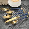 40 Piece Bordered Silverware Set for 8 Durable 18/10 Stainless Steel Black Gold Flatware Sets Home Kitchen Cutlery Utensil Mirror Polished view 1