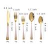 40 Piece Bordered Silverware Set for 8 Durable 18/10 Stainless Steel Black Gold Flatware Sets Home Kitchen Cutlery Utensil Mirror Polished view 3