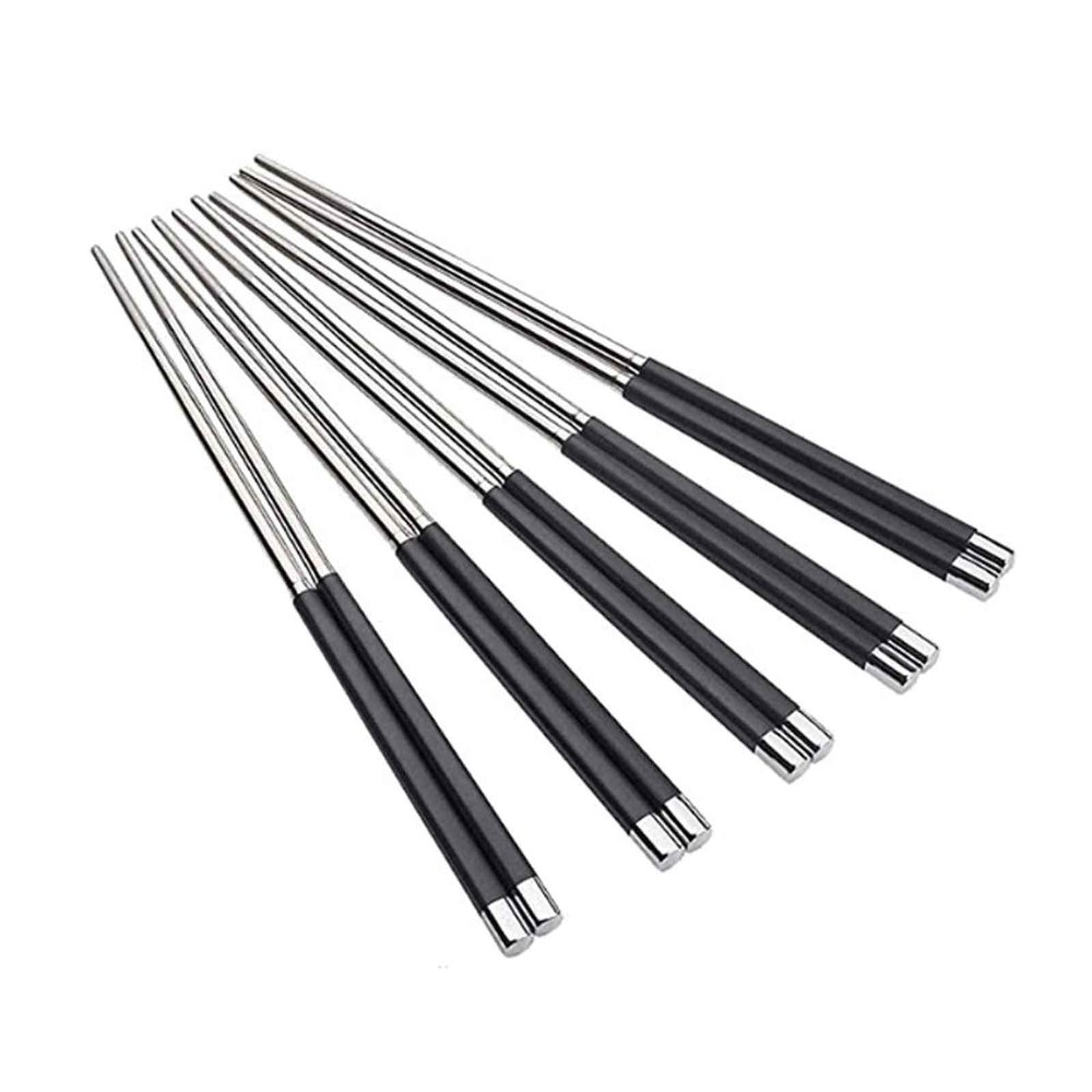 Chopsticks reusable Anti-slip dishwasher safe Reusable Chopsticks, 10Pair Non-Slip Solid Wood Silver Iron Alloy Stainless Steel Chopsticks Sushi Colorful Chopsticks Safe Chop Sticks Gift Set