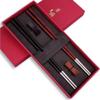 Chopsticks reusable Anti-slip dishwasher safe Chopsticks, High-Grade Silver Chopsticks 999 Sterling Silver Solid, 2 Pairs Of High-Grade Mahogany Chopsticks, 22.7cm Long Chopsticks view 4
