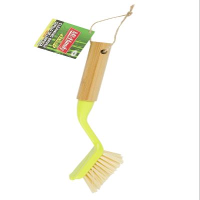 Mr Handy Bamboo Angled Handle Cleaning Brush with Scrapper