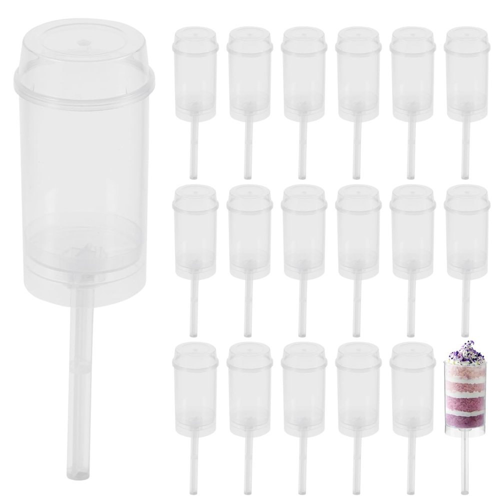 DOITOOL 30 Pack Cake Push Pop Containers with Lids Clear Plastic