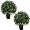 ALL SEASON GREEN Boxwood Ball Shaped Artificial Topiary Potted Plant Outdoor Set of 2 view 1