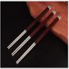 Chopsticks reusable Anti-slip dishwasher safe Small Leaf Rosewood 999 Foot Silver Chopsticks, Lengthened Sterling Silver Chopstick Head, High-end Home Business Gift Set Chopsticks view 4