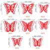40 PCS Laser Cut Butterfly Cupcake Toppers - 3D Butterfly Cake Decorations for Fairy Theme Baby Shower Wedding Kids Birthday Party Wall Sticker Decorations Supplies Red view 3