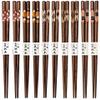 KDLK Chopsticks Reusable Anti-Slip Dishwasher Safe Walnut Natural Wood Chopsticks Household Reusable Japanese Style Simple One Person One Chopsticks Chopsticks Set Chopsticks (Size : 10 Pairs) view 1